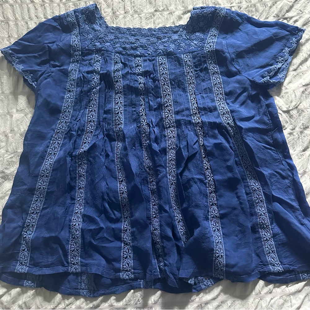 JOHNNY WAS Blue Blouse
